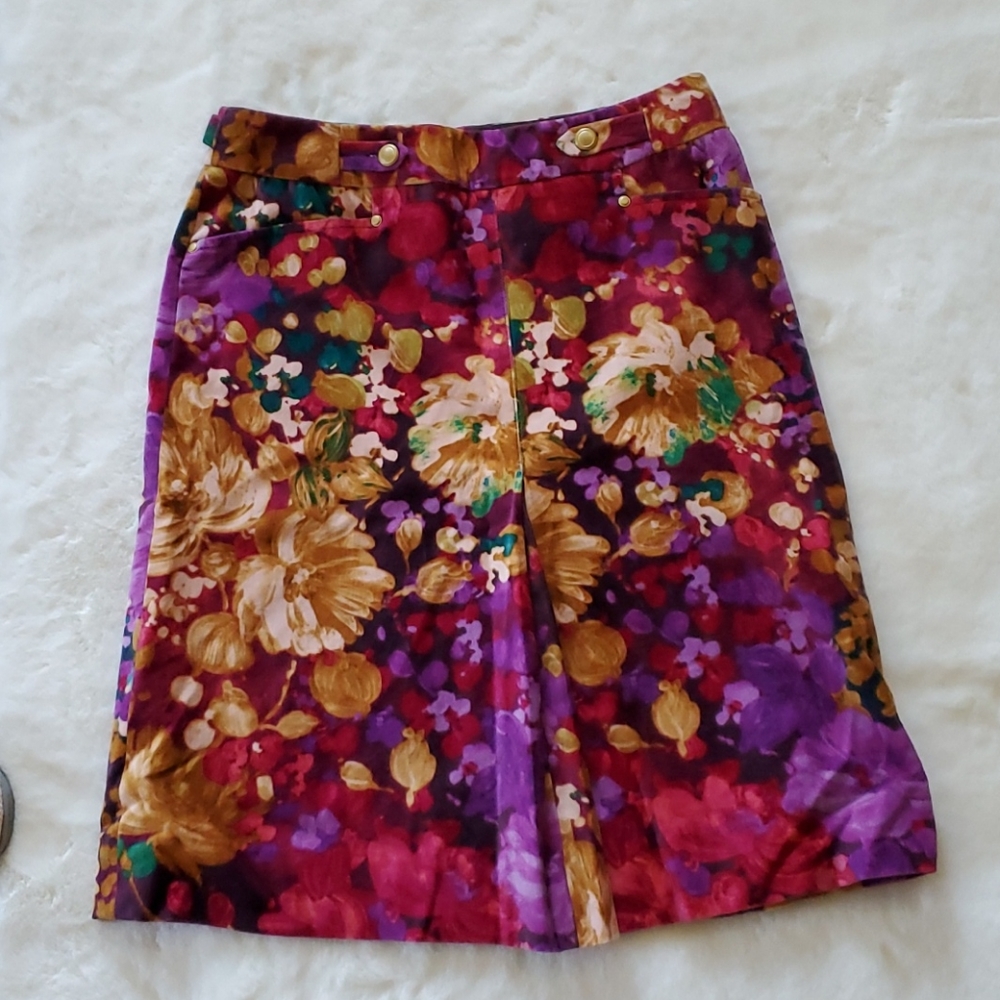 ETCETERA Velvet  Floral Skirt  SZ 00